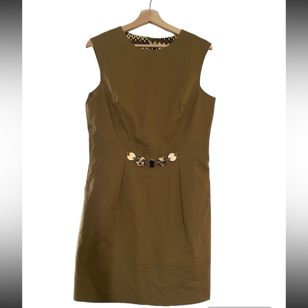 Milly Neutrals Crew Neck Mini size 12 Retro Pin Up Sheath Dress